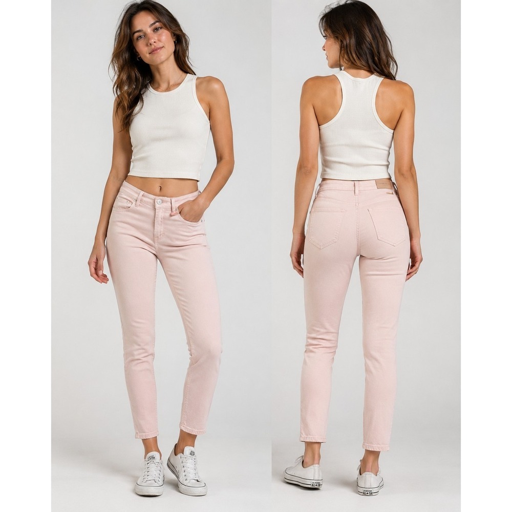 Zara Trafaluc Denim Makers Pink Skinny Jeans Women's Size 6 Blush Stretch